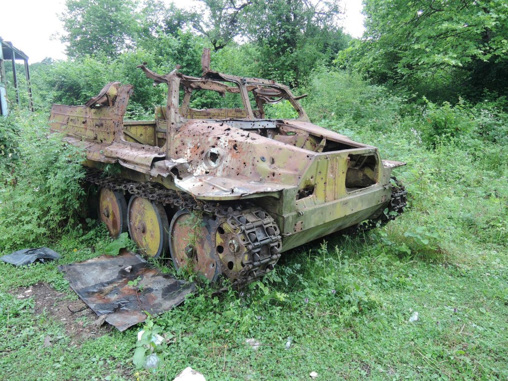 destroyed tank in Abkhazia
