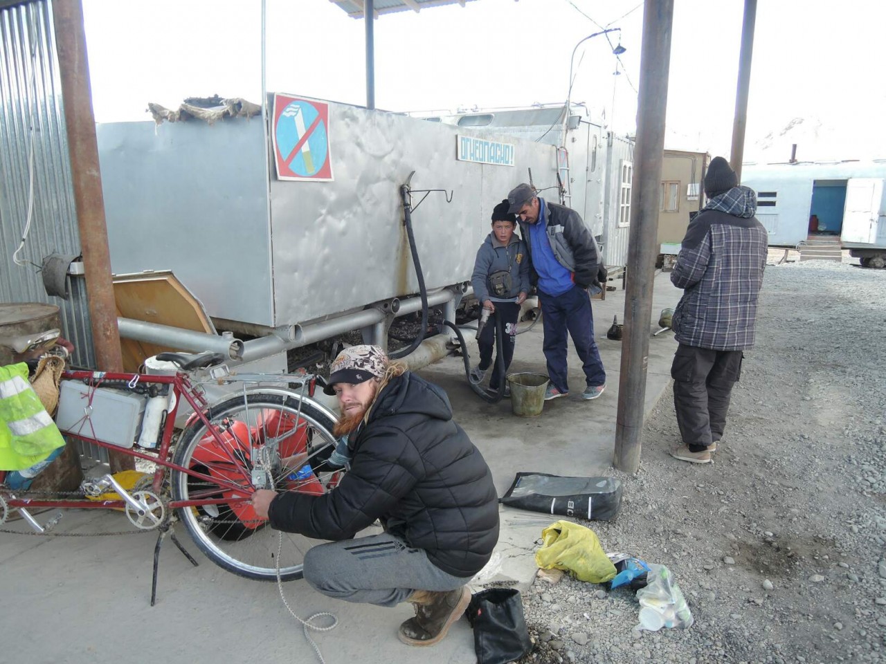 Bike fixing in Murgab